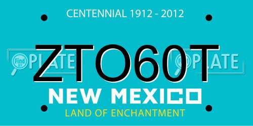 ZTO60T New Mexico License Plate