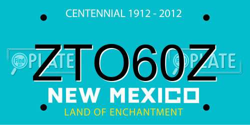 ZTO60Z New Mexico License Plate