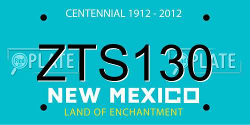 ZTS130 New Mexico License Plate