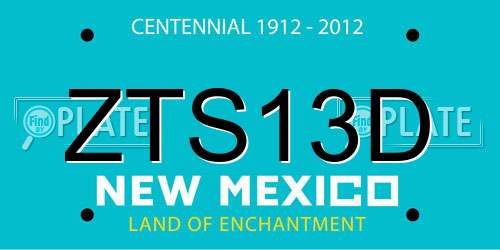 ZTS13D New Mexico License Plate