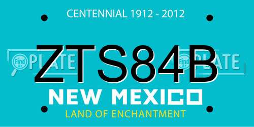 ZTS84B New Mexico License Plate