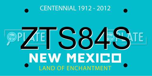 ZTS84S New Mexico License Plate