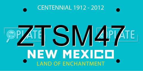 ZTSM47 New Mexico License Plate