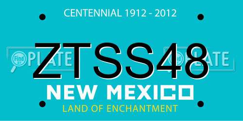 ZTSS48 New Mexico License Plate