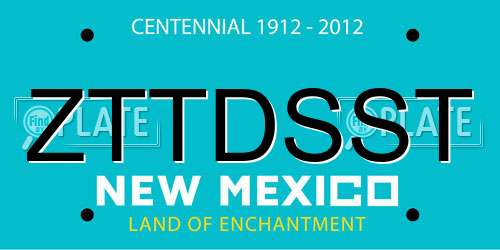 ZTTDSST New Mexico License Plate