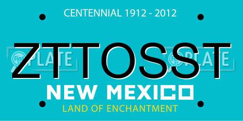 ZTTOSST New Mexico License Plate