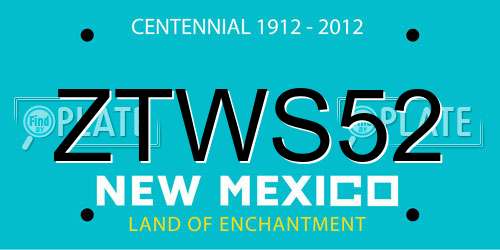ZTWS52 New Mexico License Plate