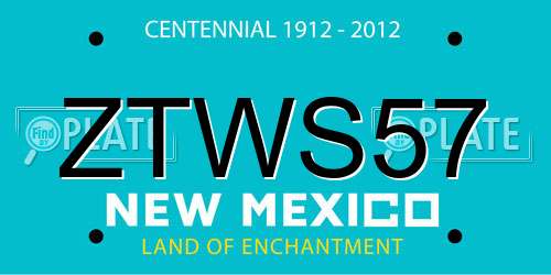 ZTWS57 New Mexico License Plate