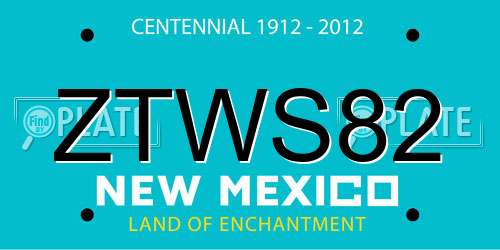 ZTWS82 New Mexico License Plate