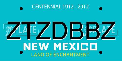 ZTZDBBZ New Mexico License Plate