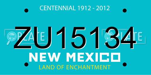 ZU15134 New Mexico License Plate