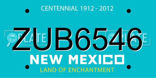 ZUB6546 New Mexico License Plate