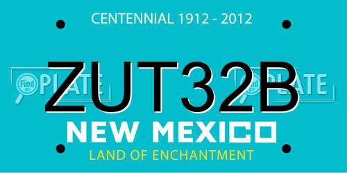 ZUT32B New Mexico License Plate