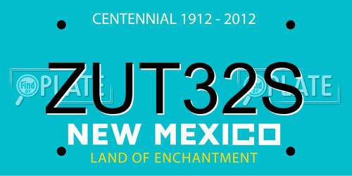 ZUT32S New Mexico License Plate
