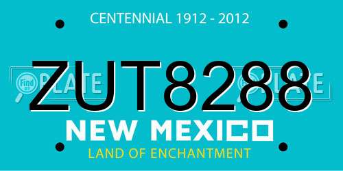 ZUT8288 New Mexico License Plate