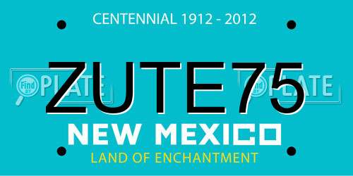 ZUTE75 New Mexico License Plate