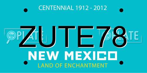ZUTE78 New Mexico License Plate