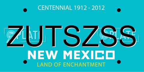 ZUTSZSS New Mexico License Plate