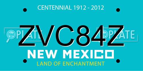 ZVC84Z New Mexico License Plate