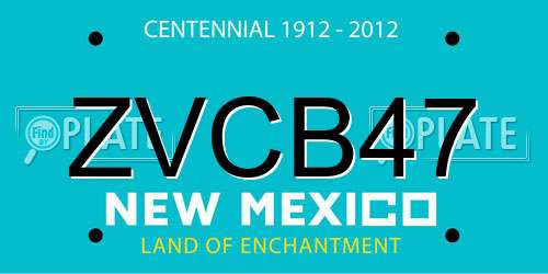 ZVCB47 New Mexico License Plate
