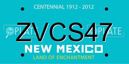 ZVCS47 New Mexico License Plate