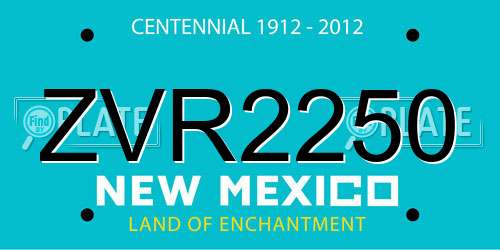 ZVR2250 New Mexico License Plate