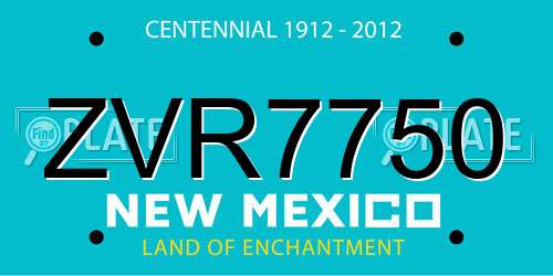 ZVR7750 New Mexico License Plate