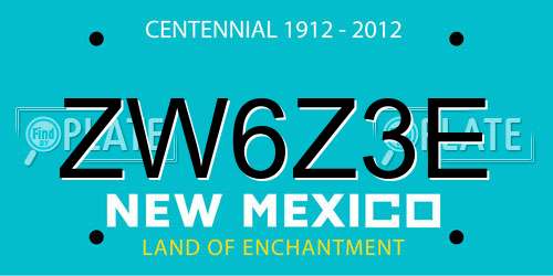 ZW6Z3E New Mexico License Plate