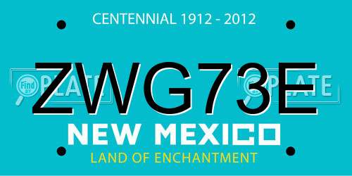 ZWG73E New Mexico License Plate
