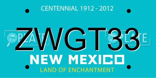 ZWGT33 New Mexico License Plate