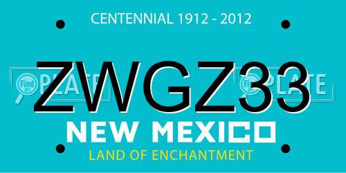 ZWGZ33 New Mexico License Plate