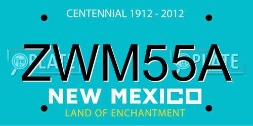 ZWM55A New Mexico License Plate
