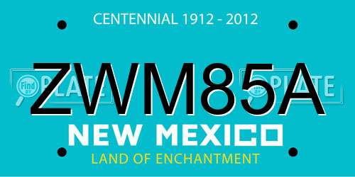 ZWM85A New Mexico License Plate