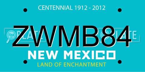 ZWMB84 New Mexico License Plate