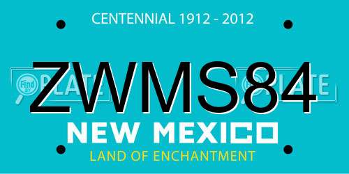 ZWMS84 New Mexico License Plate