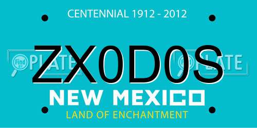 ZX0D0S New Mexico License Plate