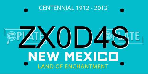 ZX0D4S New Mexico License Plate