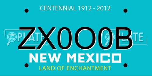 ZX0O0B New Mexico License Plate