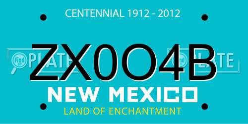 ZX0O4B New Mexico License Plate