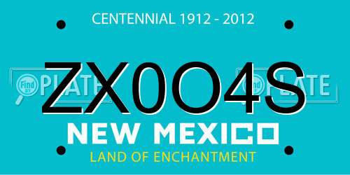 ZX0O4S New Mexico License Plate
