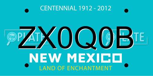 ZX0Q0B New Mexico License Plate