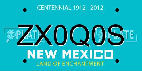 ZX0Q0S New Mexico License Plate