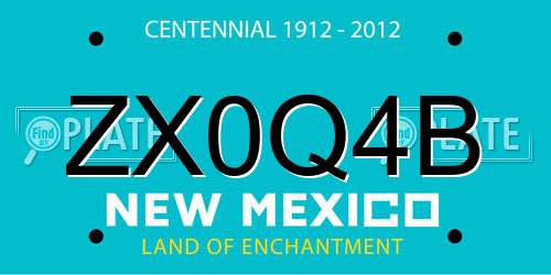 ZX0Q4B New Mexico License Plate
