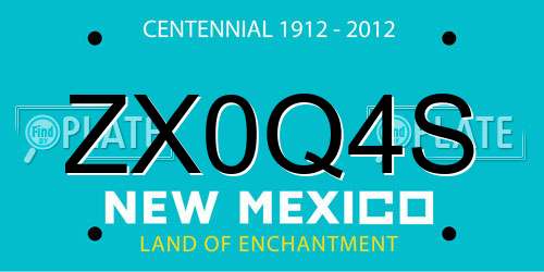 ZX0Q4S New Mexico License Plate