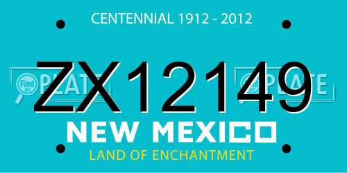 ZX12149 New Mexico License Plate