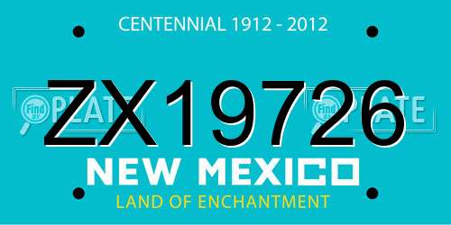 ZX19726 New Mexico License Plate