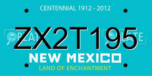 ZX2T195 New Mexico License Plate
