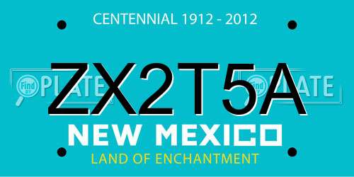 ZX2T5A New Mexico License Plate