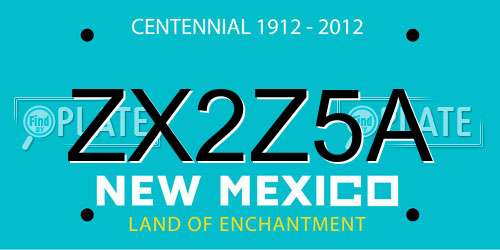 ZX2Z5A New Mexico License Plate