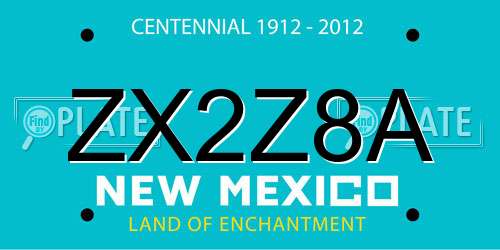 ZX2Z8A New Mexico License Plate